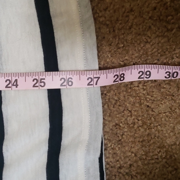 J. Crew sheer striped 3/4 sleeved scoop‎ neck black white - Picture 5 of 8